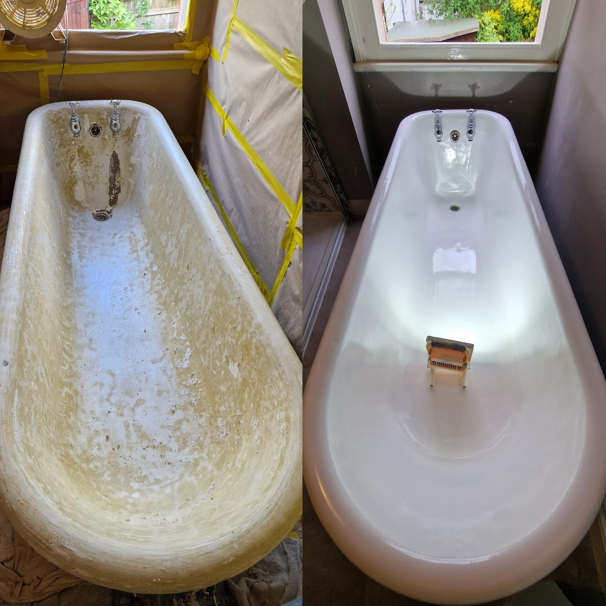 PICTURE OF A BEFORE AND AFTER OF A ROLL TOP CAST IRON BATH PICTURE OF A BEFORE AND AFTER OF A ROLL TOP CAST IRON BATH IN BIRMINGHAM